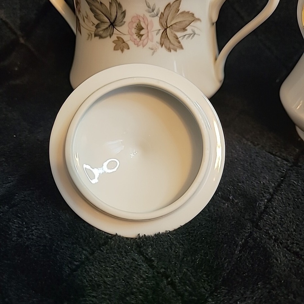Empress China Chatham R1904 Creamer & Sugar Bowl + Lid Japan - Picture 5 of 16